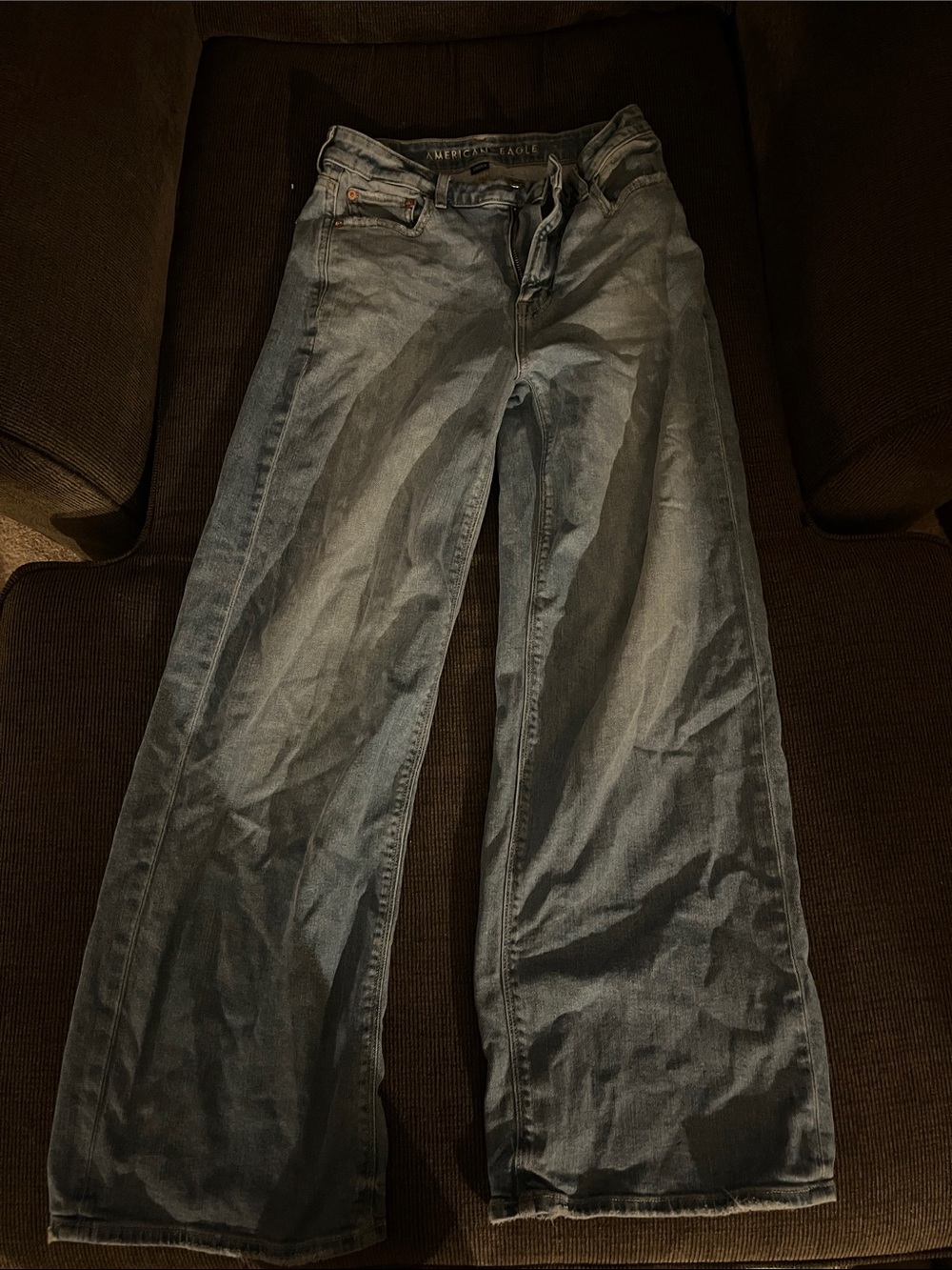 American Eagle Outfitters Wide-Leg Jeans — Medium Blue Wash